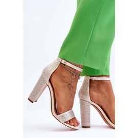 Sandalias Mujer Tacón Con Circonitas Beige Idealista 3