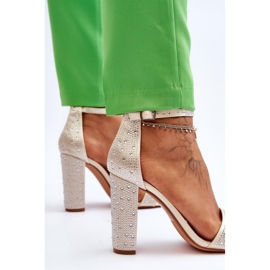Sandalias Mujer Tacón Con Circonitas Beige Idealista 4