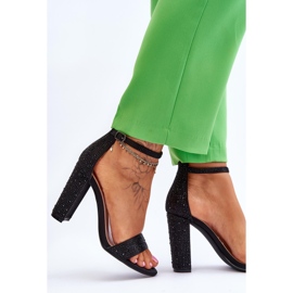 Sandalias Mujer Tacón Alto Con Circonitas Negro Idealistic 3