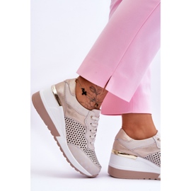 S.Barski Deportivas Mujer Piel Caladas Beige Claro Virginia 4