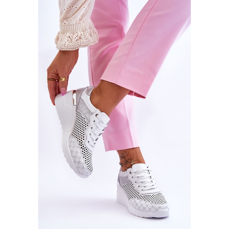 S.Barski Deportivas Mujer Piel Caladas Blanco Virginia 2