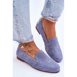 S.Barski Mocasines Giovana Azul Cómodos Ante 5