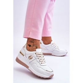 S.Barski Deportivas Mujer Piel Cuña Blanco-Oro Rebeca 2