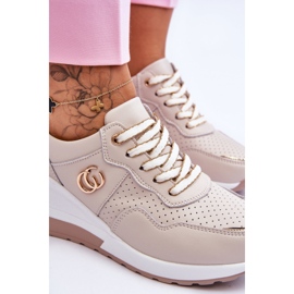 S.Barski Deportivas Mujer Rebeca Piel Beige Cuña 7