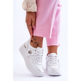 S.Barski Deportivas Mujer Piel Cuña Blanco-Plata Rebeca 1