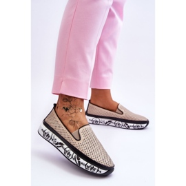 S.Barski Deportivas Mujer Piel Calada Slip-On Beige Sorito 3