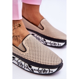 S.Barski Deportivas Mujer Piel Calada Slip-On Beige Sorito 5