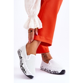 S.Barski Zapatillas Slip-On de piel calada Blanco Gedra 2 S.Barski Zapatillas Slip-On de piel calada Blanco Gedra 2