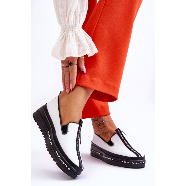 S.Barski Zapatillas Deportivas De Mujer De Piel Sin Cordones Blanco Nathalie 2