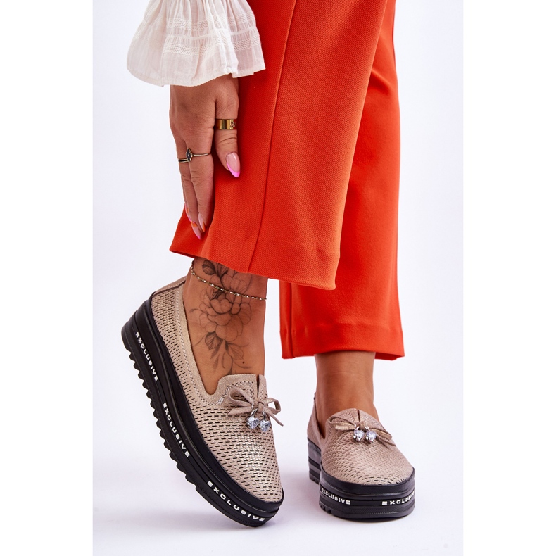 S.Barski Zapatillas deportivas sin cordones para mujer Shiny Gold Raven dorado 1