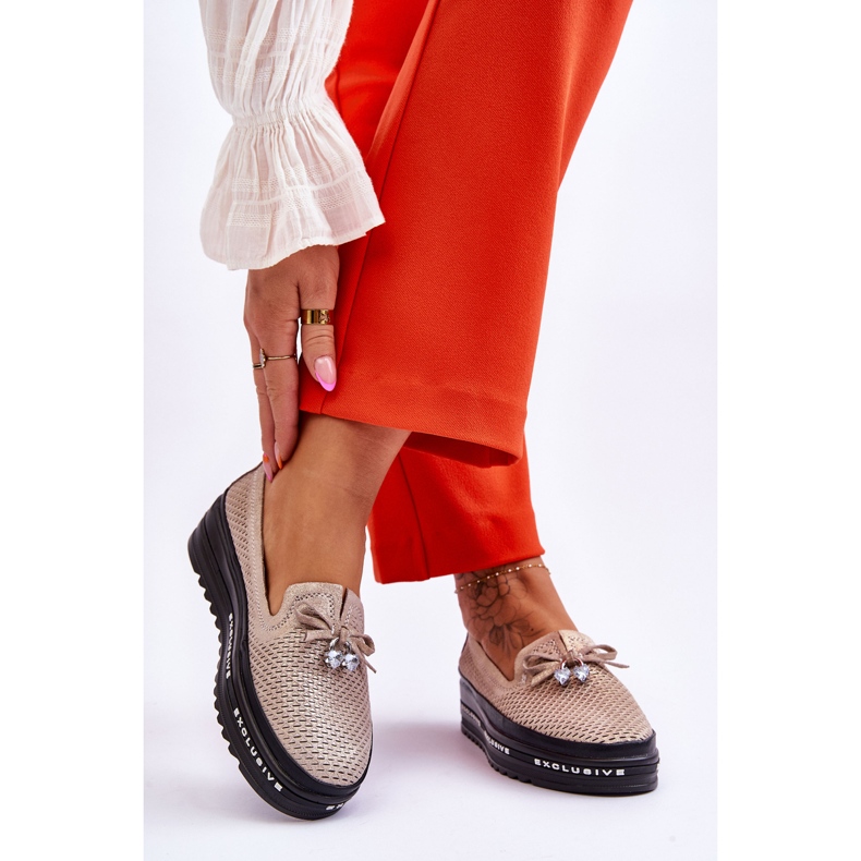 S.Barski Zapatillas deportivas sin cordones para mujer Shiny Gold Raven dorado 2