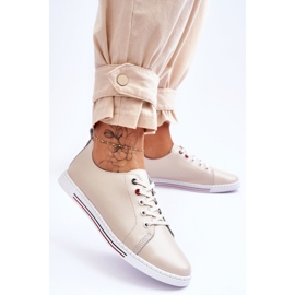 S.Barski Deportivas Mujer Piel Beige Renes marrón 3