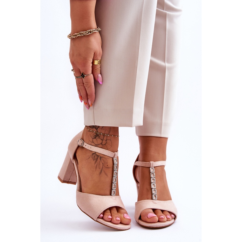 S.Barski Sandalias Mujer Ante Tacón Beige Florines 1