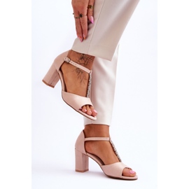 S.Barski Sandalias Mujer Ante Tacón Beige Florines 3