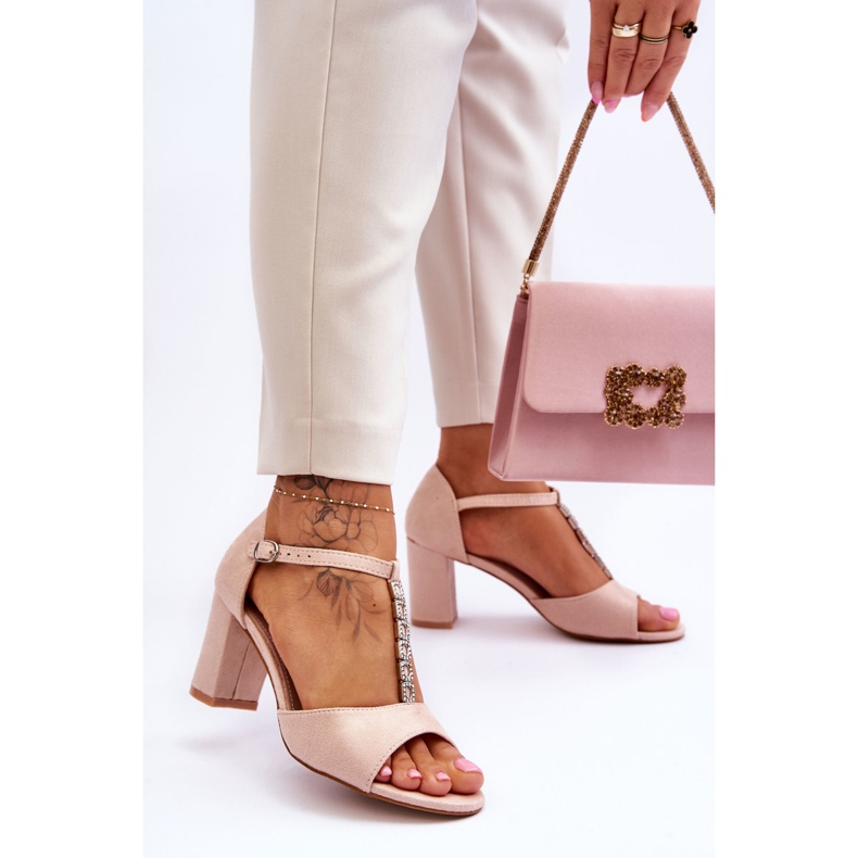 S.Barski Sandalias Mujer Ante Tacón Beige Florines 2