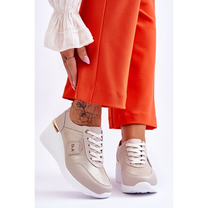 S.Barski Deportivas Mujer Piel Cuña Oro Beatris dorado 1