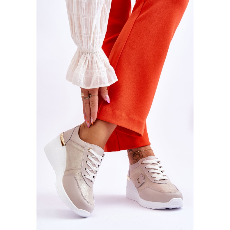 S.Barski Deportivas Mujer Piel Cuña Oro Beatris dorado 2