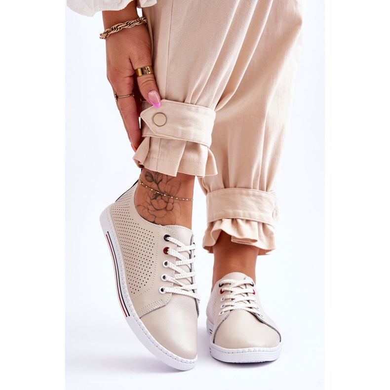 S.Barski Deportivas Mujer Piel Calada Beige Ferone 1