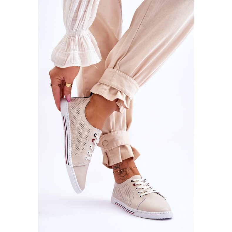 S.Barski Deportivas Mujer Piel Calada Beige Ferone 2