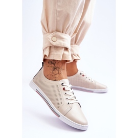 S.Barski Deportivas Mujer Piel Calada Beige Ferone 3