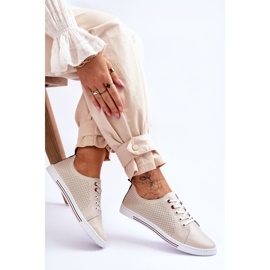 S.Barski Deportivas Mujer Piel Calada Beige Ferone 7