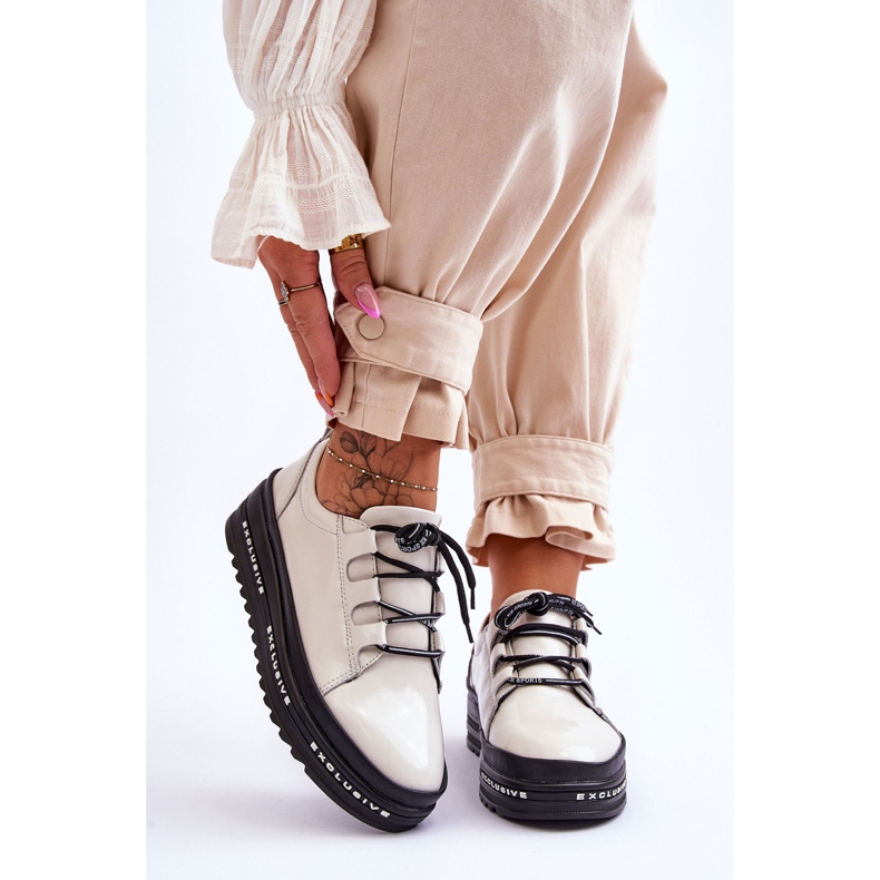 S.Barski Deportiva Chantal Lacado Beige 1