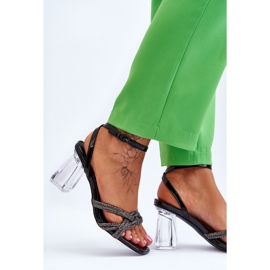S.Barski Sandalias En Una Barra Transparente Black Randy negro 4