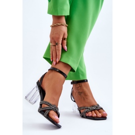 S.Barski Sandalias En Una Barra Transparente Black Randy negro 2