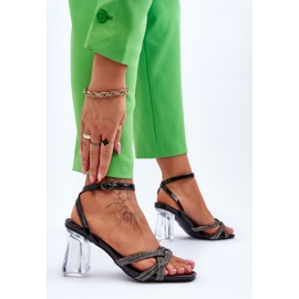 S.Barski Sandalias En Una Barra Transparente Black Randy negro 5