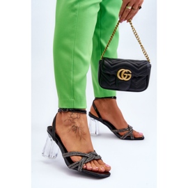 S.Barski Sandalias En Una Barra Transparente Black Randy negro 3