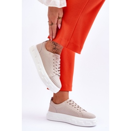 S.Barski Deportivas Piel Plataforma Chunky Beige Montigo 5