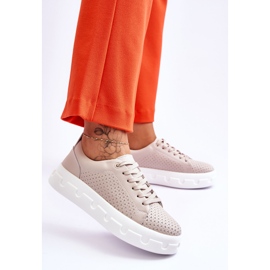 S.Barski Deportivas Piel Plataforma Chunky Beige Montigo 3