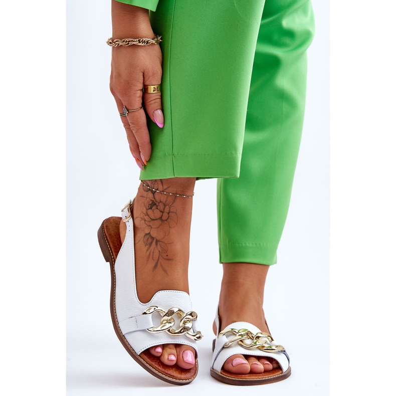 Lewski Shoes Sandalias Mujer Piel Leewski Shoes 3230 White Peas blanco 1