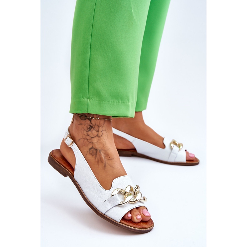 Lewski Shoes Sandalias Mujer Piel Leewski Shoes 3230 White Peas blanco 2