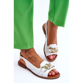 Lewski Shoes Sandalias Mujer Piel Leewski Shoes 3230 White Peas blanco 3