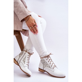 Lewski Shoes Botas Mujer Piel Cremallera Left Shoes 3186 White Peas blanco 5