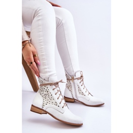 Lewski Shoes Botas Mujer Piel Cremallera Left Shoes 3186 White Peas blanco 6