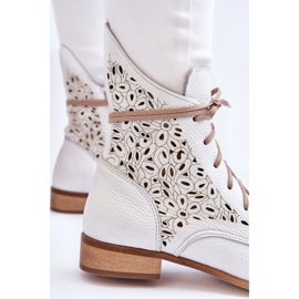 Lewski Shoes Botas Mujer Piel Cremallera Left Shoes 3186 White Peas blanco 4