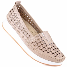 Zapatos mujer calados con elástico beige T.Sokolski VU85LAS 1 Zapatos mujer calados con elástico beige T.Sokolski VU85LAS 1