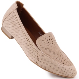 Slip-on mujer ante calado beige Jezzi ASA151-18 1
