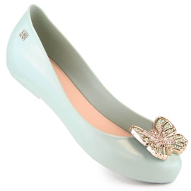 Cómodas bailarinas elásticas perfumadas con mariposa verde Zaxy LL285017 1