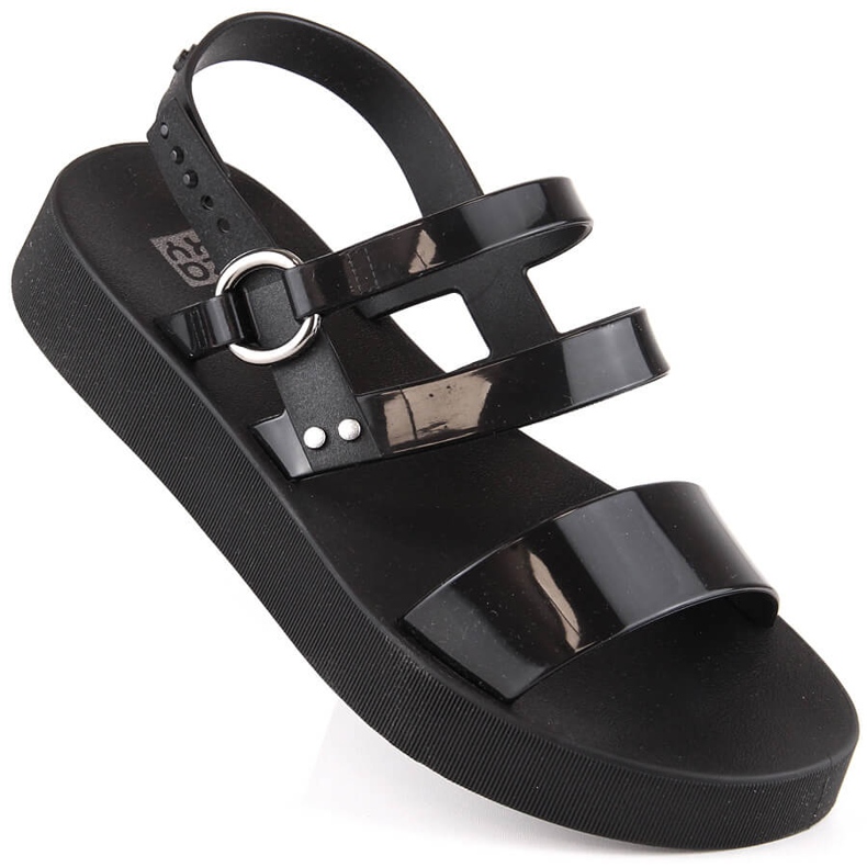 Cómodas sandalias de mujer en la fragante plataforma negra Zaxy LL285008 negro 1