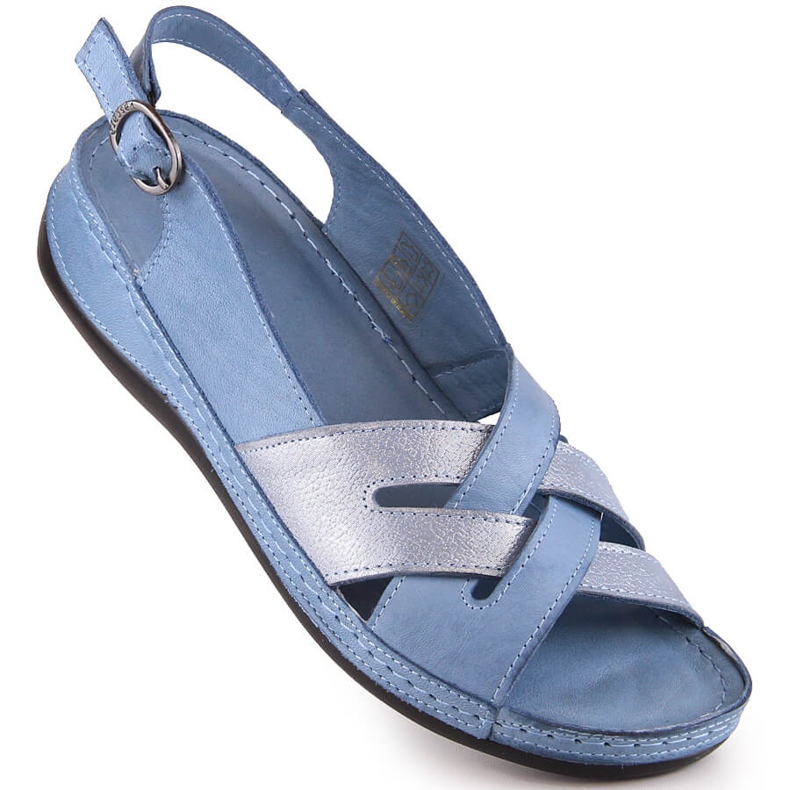 Sandalias mujer planas piel azul T.Sokolski L22-521 1