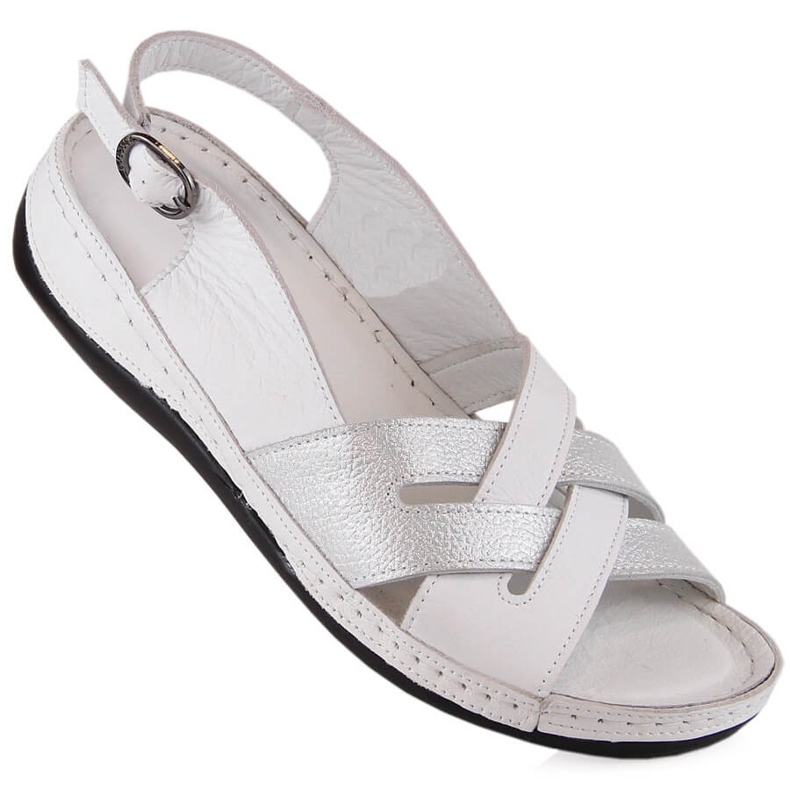 Sandalias mujer planas piel blanca T.Sokolski L22-521 blanco 2