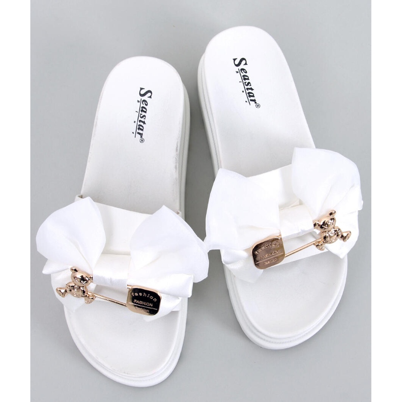 BM Pantuflas con plataforma osito Teddy White blanco 1