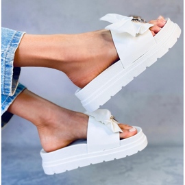 BM Pantuflas con plataforma osito Teddy White blanco 4