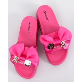 BM Pantuflas plataforma osito fucsia Teddy rosado 1