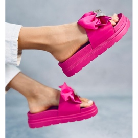 BM Pantuflas plataforma osito fucsia Teddy rosado 3