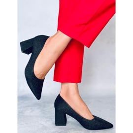 Zapatos de salón negros con tacón en bloque Coella 4