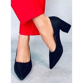 Zapatos de salón negros con tacón en bloque Coella 5